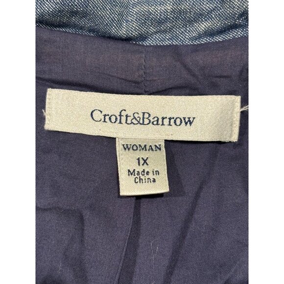 Croft & Barrow Womens Blue Blazer Jacket 1X Cotton Polyester Made In China - Picture 4 of 11